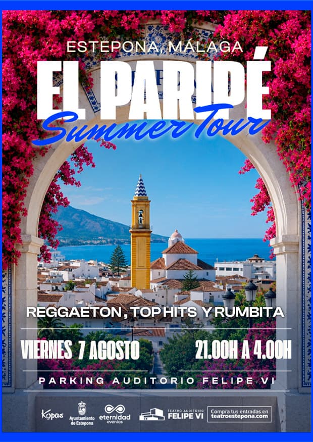 Cartel de El Paripé Summer Tour en el Teatro Felipe VI de Estepona