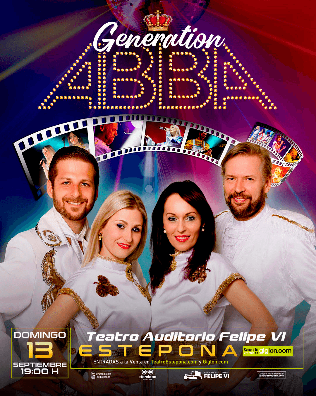 Cartel de Generation ABBA en el Teatro Felipe VI de Estepona