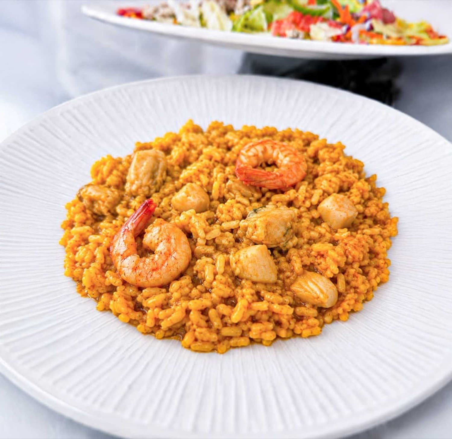 Arroz caldoso con gambas, mejillones y sepia del Restaurante La Palma
