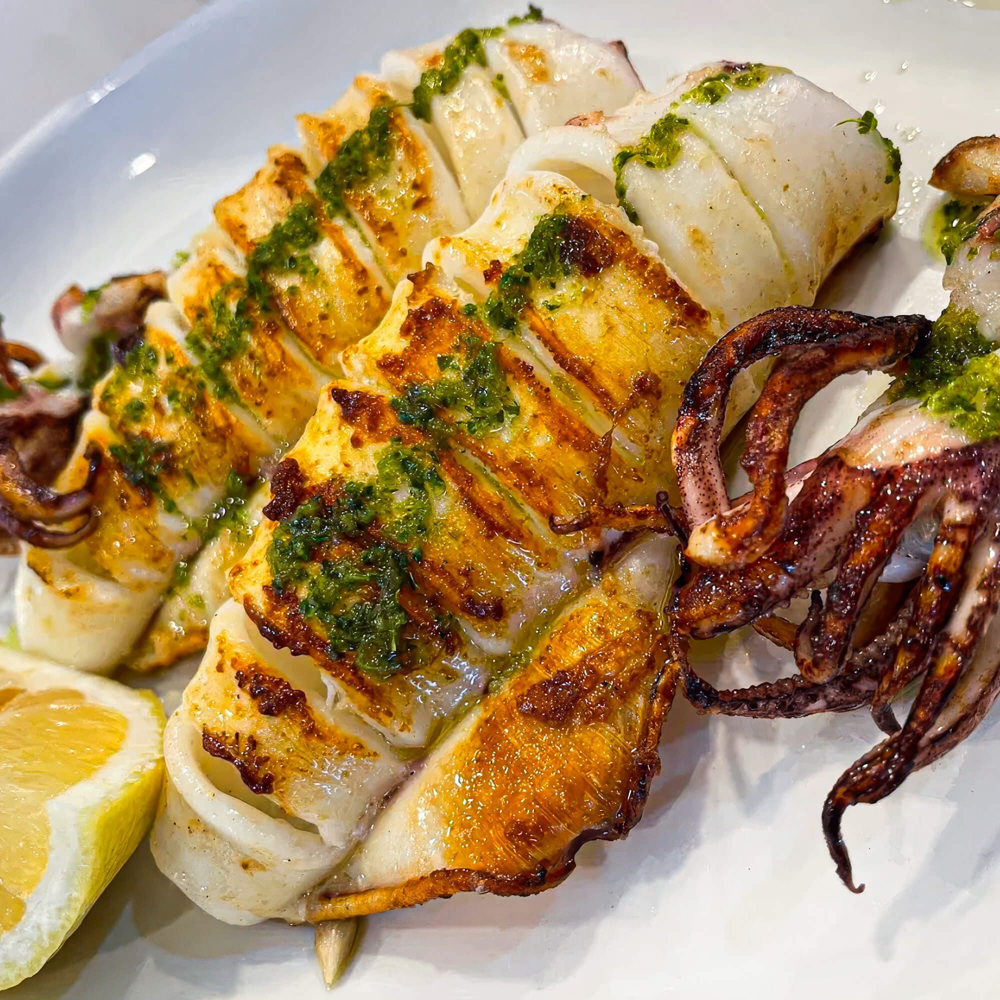 Calamares a la plancha en La Palma, restaurante en Estepona