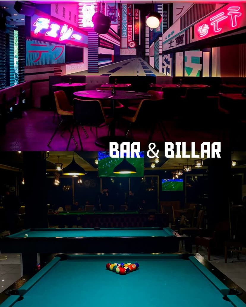 Zona de bar y mesa de billar en Miroko Park