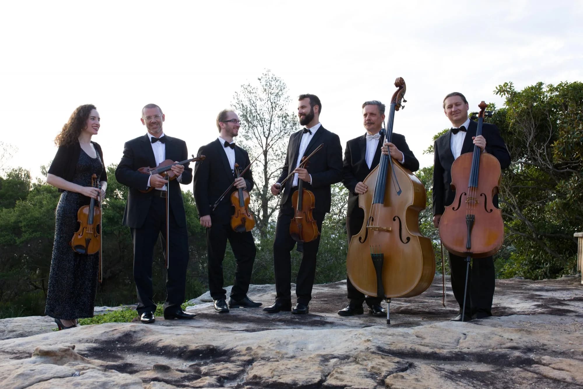 Los músicos de la Filarmónica de Cámara de Colonia con sus instrumentos de cuerda